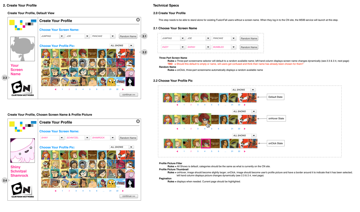 Create profile step